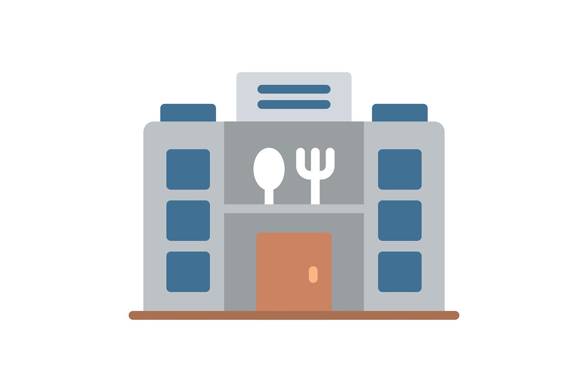 Restaurant Flat Icon, a Duotone Icon by Pexelpy (Photo 1 of 2)
