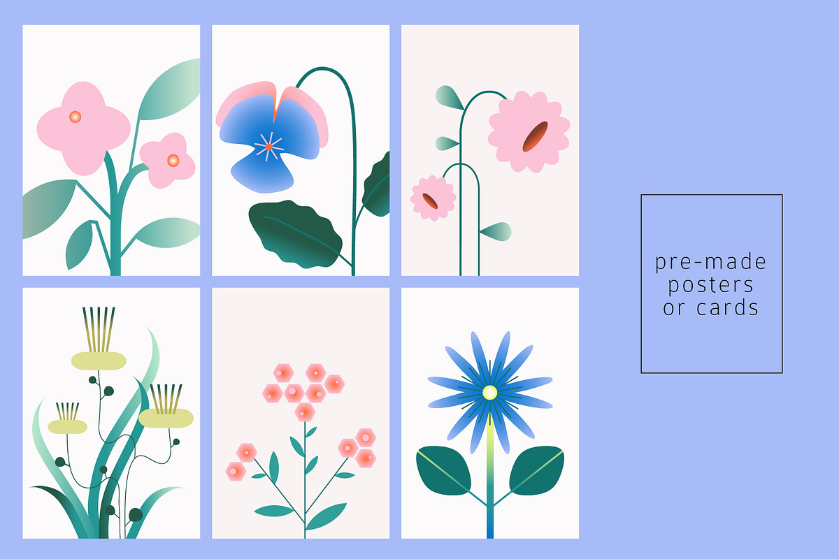 Gradient Flowers: posters, elements, an Object Graphic by Lena Nikolaeva (Photo 13 of 17)