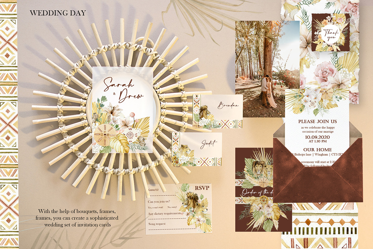 Boho floral & tropical animal lion, an Animal Illustration by AnnaTkachi (Photo 6 of 11)