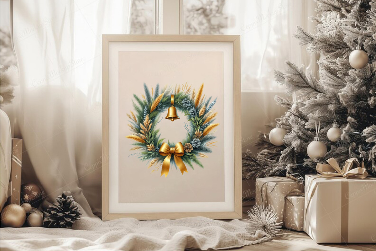 Grass Wreath Christmas Sublimation, an Illustration by CreationArt (Photo 3 of 6)
