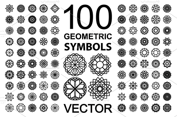 100 Geometric Symbols preview 3