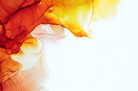 Alcohol ink smears on aluminium containing alcohol ink, red, and fluid, an Abstract Photo by Shootdiem