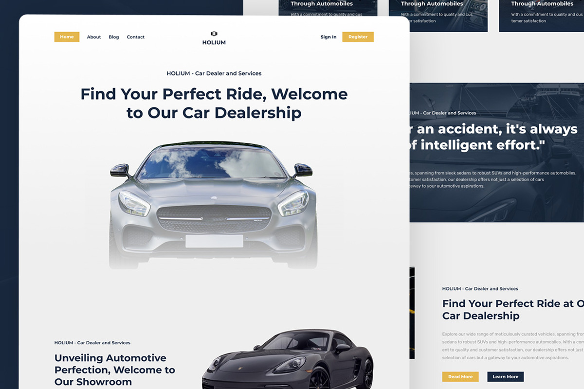 HOLIUM - Car Dealer and Services Lan, an UI Kit Template by ENATIVE (Photo 2 of 4)
