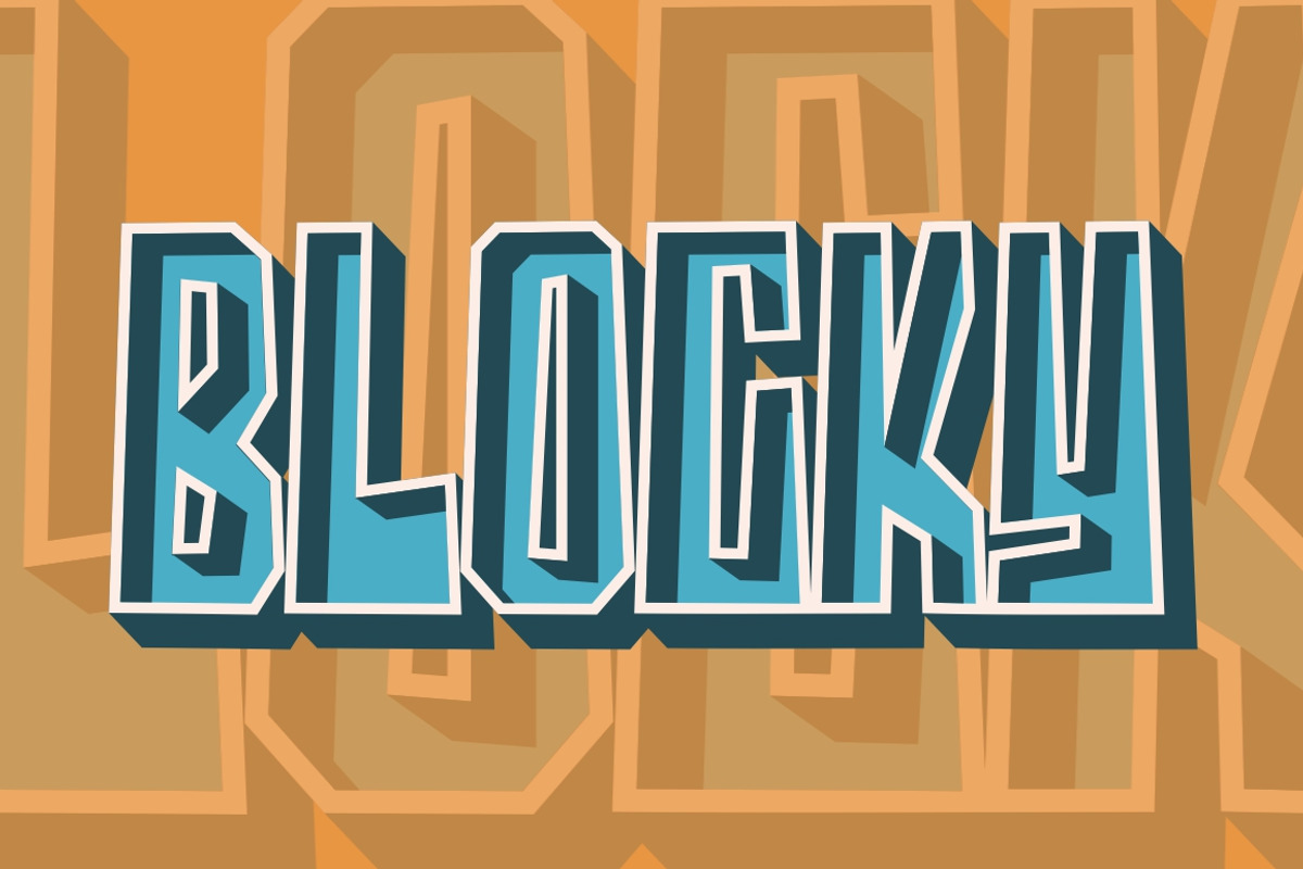 Blocky - 2 Styled Font, a Slab Serif Font by Garisman Std (Photo 9 of 9)