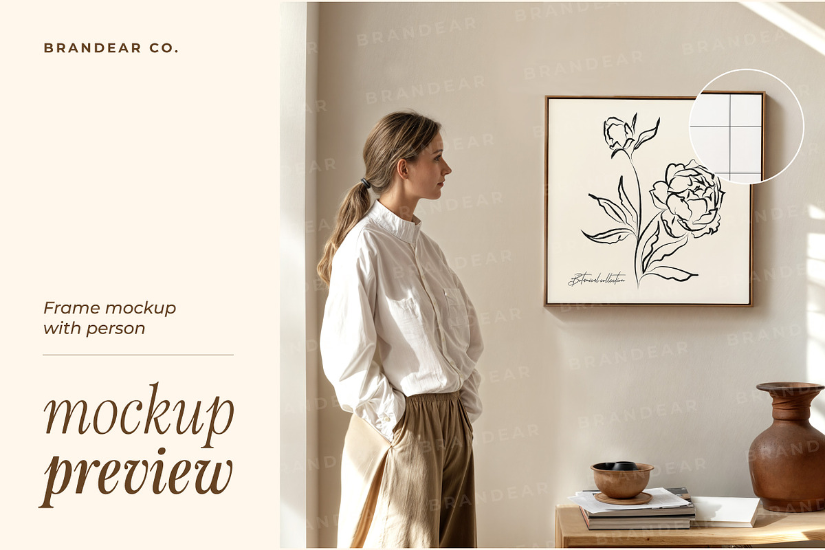 20 Frame Mockups with Person, a Household Mockup by Brandear Design (Photo 7 of 13)