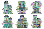 Parisian Spring Houses Watercolor Se, an Illustration by Daily.Designs (Thumbnail 3 of 8)