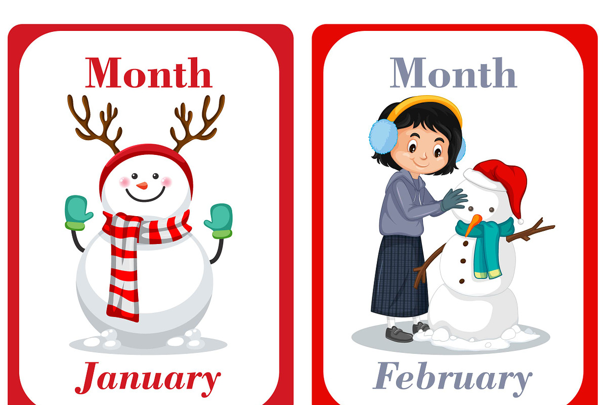 Months of the Year Flash Cards, a Card Template by DigitalsDesigns (Photo 1 of 4)