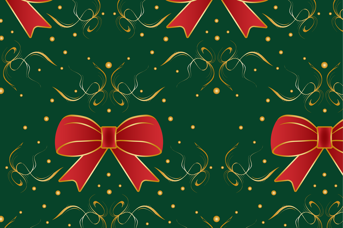 Christmas Bows and Ribbons Pattern, a Texture Illustration by JYa_Design