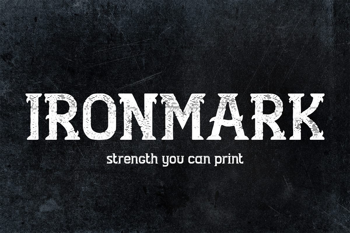Ironmark – Bold Retro Letterpress, a Serif Font by OWPictures (Photo 1 of 10)