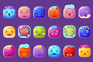 Funny Colorful Square Faces