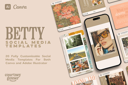 Betty · Social Media Template Kit, a Social Media Template by Courtney Gosser Design