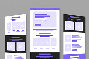 Responsive Landing Page Wireframe, a Wireframe Template by MightyDesign