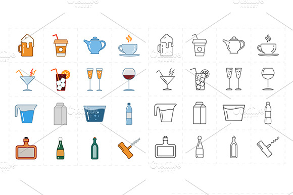 16 Modern Flat Bar Icons