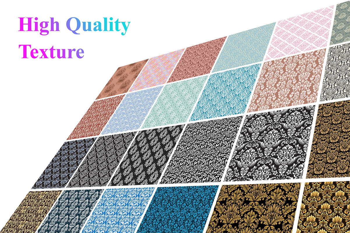Damask Seamless Patterns, a Pattern Graphic by Digital Studio (Photo 3 of 6)