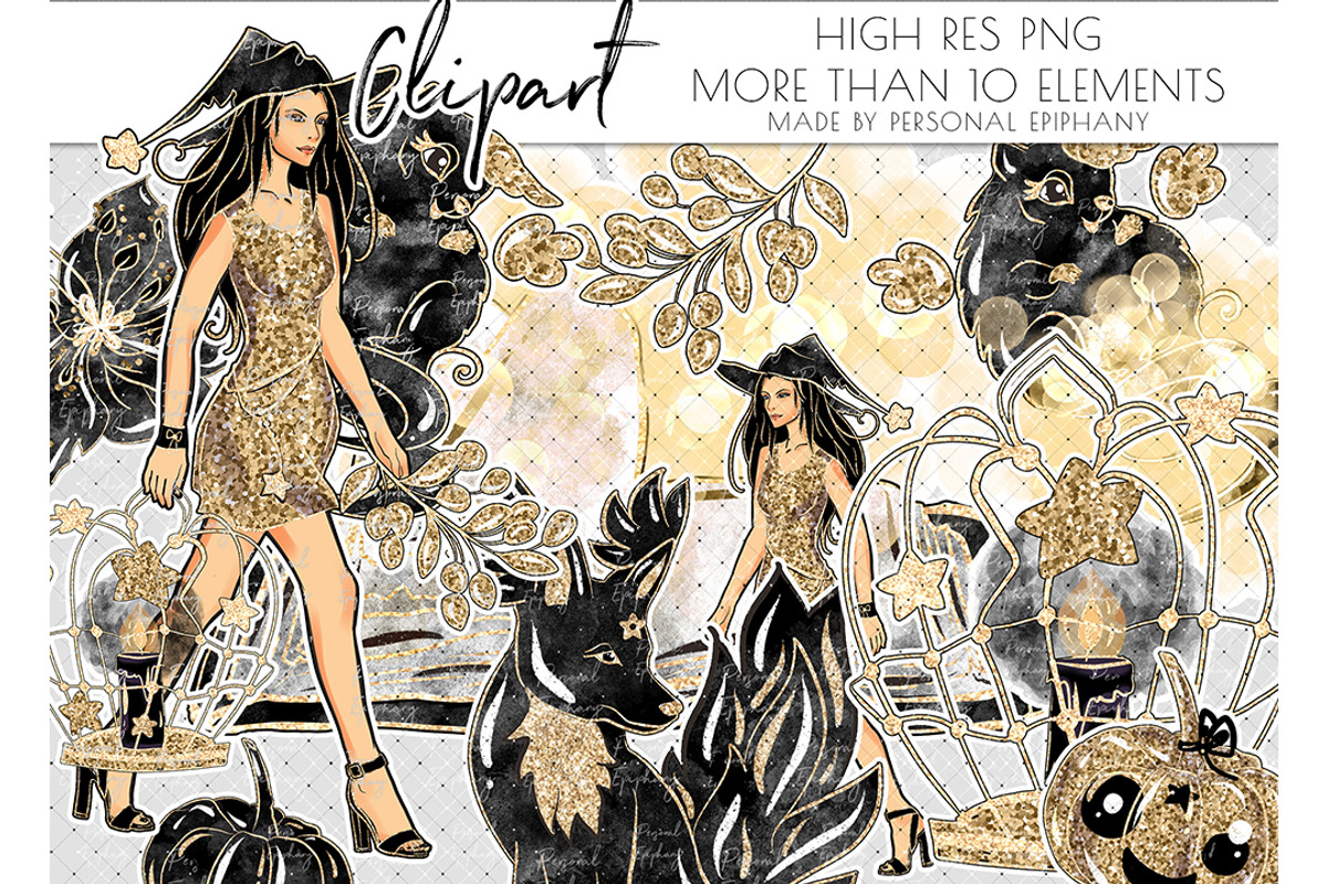 glam witch halloween clipart, beast, an Illustration by Personal Epiphany (Photo 1 of 5)