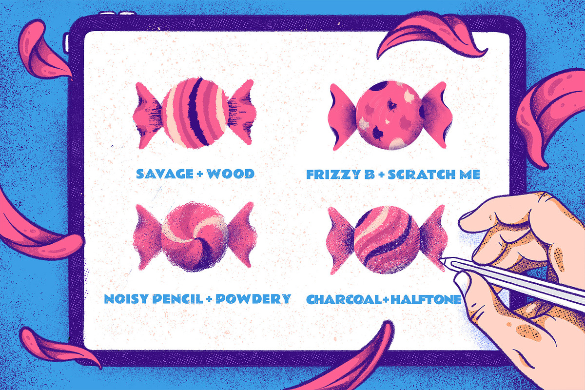 Rough&Raw Procreate Brush Set, a Brush Add-On by Shoutbam (Photo 4 of 9)