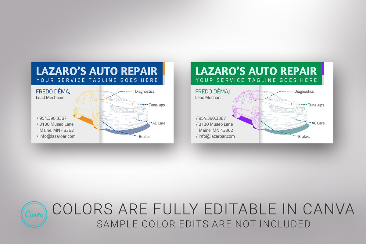 Auto Repair Shop Business Card, a Business Card Template by Godserv Designs (Photo 5 of 11)