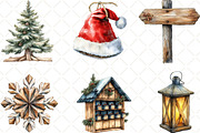Rustic Wooden Christmas Clipart, an Illustration by Black Bird Studio (Thumbnail 3 of 6)