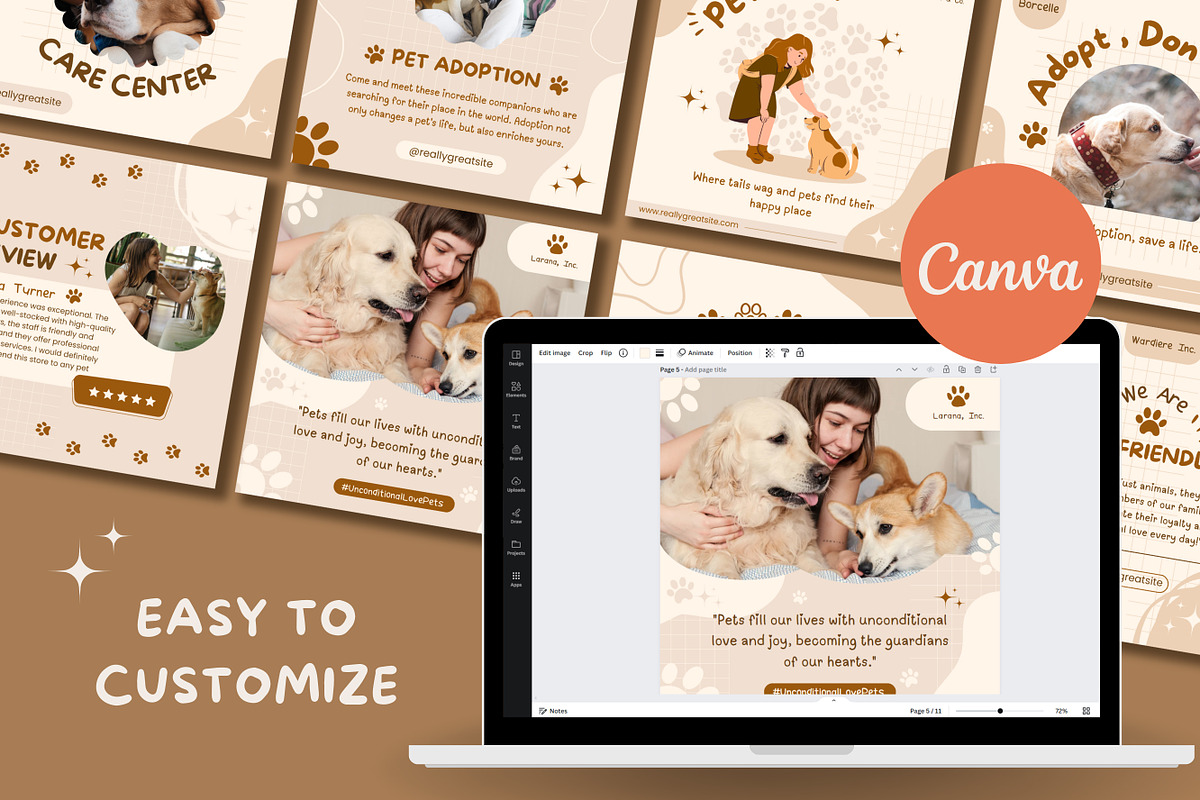 10 Editable Canva Post for Pet Care, a Social Media Template by TemplateCastleStore (Photo 6 of 7)