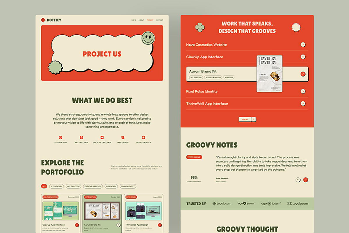 Dottiey – Portfolio Website UI Figma, an UI Kit Template by peterdraw (Photo 4 of 6)
