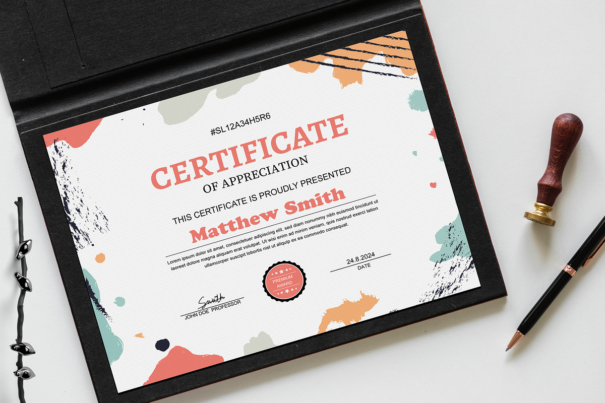 Certificate Design Template Layout