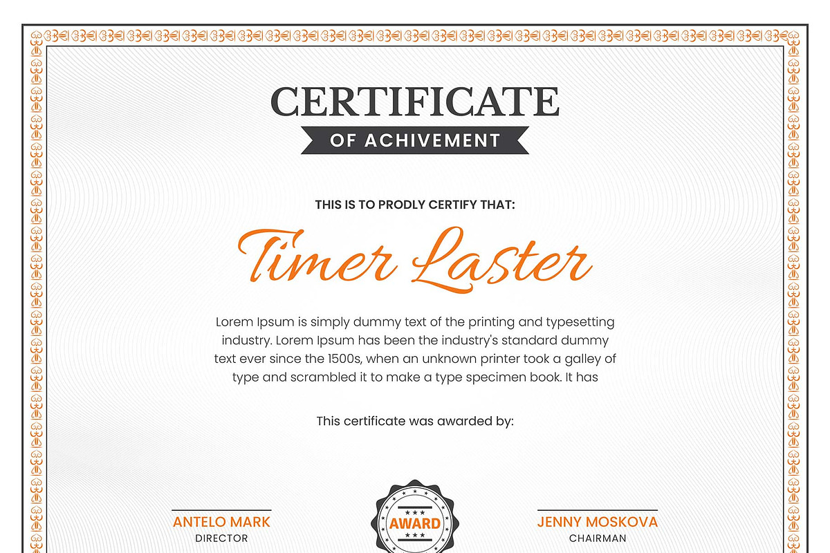 Creative Achievement Certificate, a Stationery Template by MRI STUDIO (Photo 7 of 11)