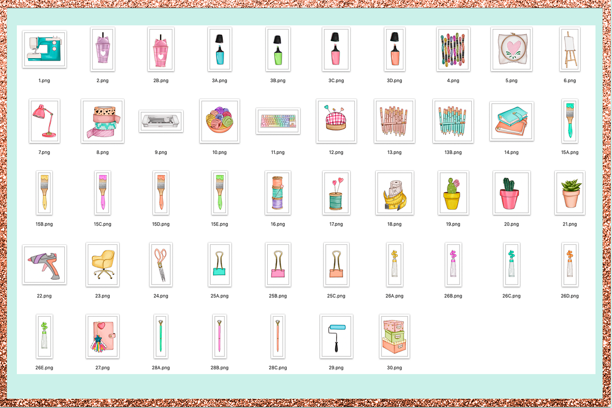 Arts & Crafts Clipart Set, an Education Illustration by The GG Shop (Photo 2 of 9)