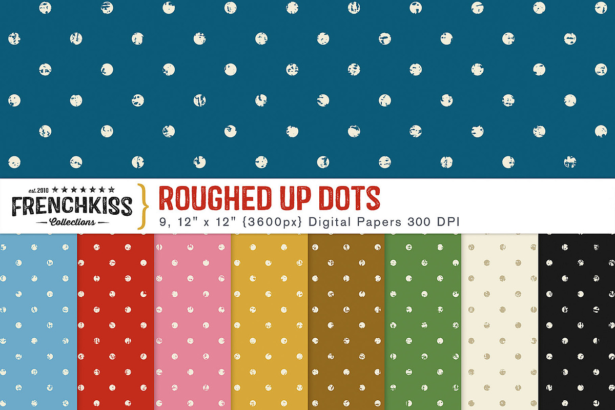 Roughed Up Dots Digital Papers, a Texture Graphic by French Kiss Collections