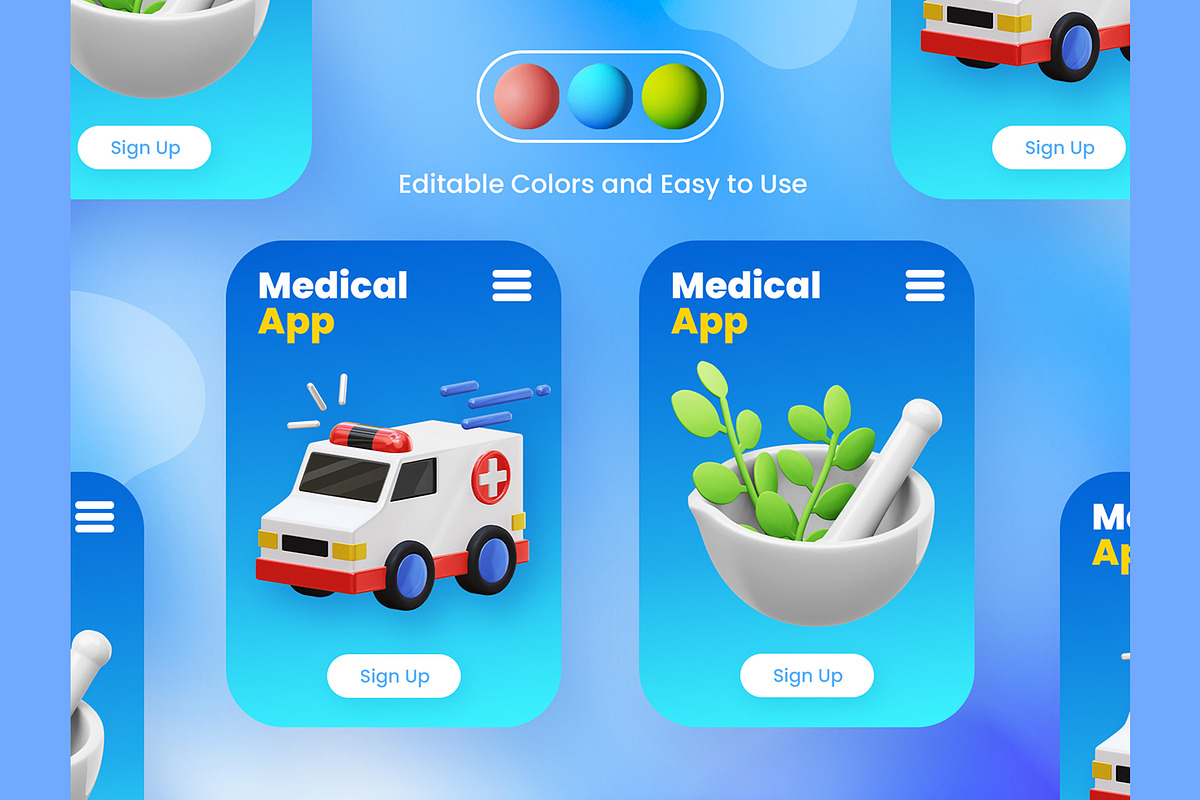 Medical 3D Icons, an Object 3D Model by Rakata Studio (Photo 4 of 7)