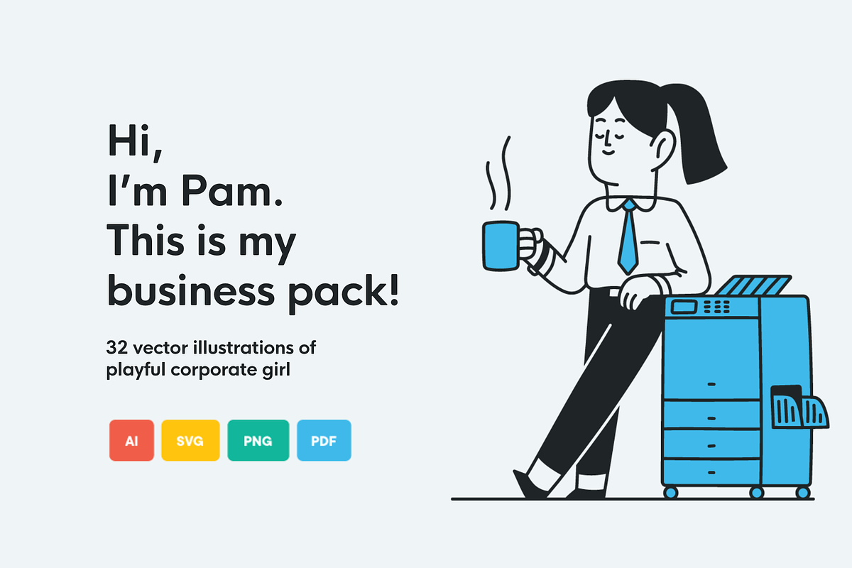 Business Pam - illustration pack, a Person Illustration by Ivan Mesaros (Photo 1 of 5)