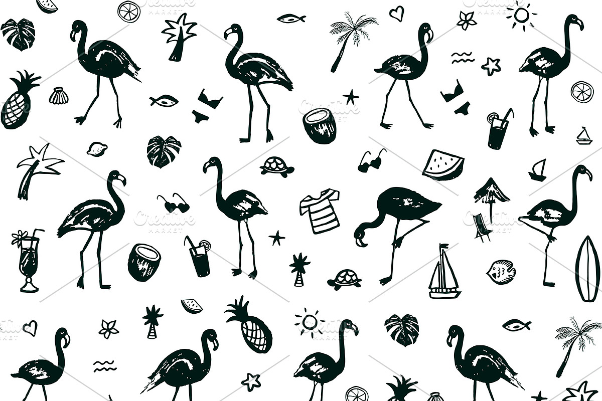 Flamingo Party, a Pattern Graphic by GooseFrol (Photo 12 of 15)