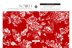 Scarlet, Exquisite Floral Toile!