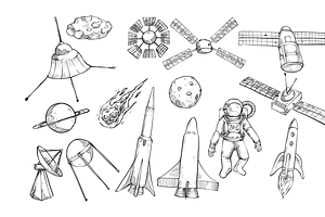 Space Astronomy Handdrawn Collection