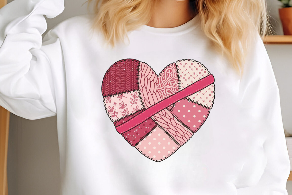 Trendy Valentine Heart Patchwork Png, an Illustration by Designking (Photo 1 of 6)