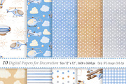 Watercolor Air Transport Clipart, a Transportation Illustration by TitaLivingArt (Thumbnail 8 of 10)