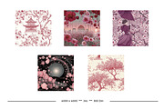 Cherry Blossom Retro Art Patterns, a Pattern Graphic by karenfoleyphoto (Thumbnail 15 of 17)