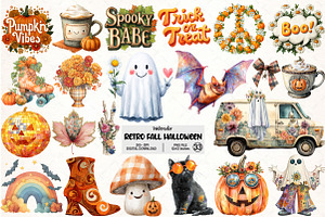 Retro Fall Halloween PNG Clipart, an Illustration by Pixels.Craft