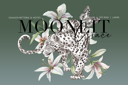 Moonlit Grace | Luxury Patterns, a Pattern Graphic by LEAFure
