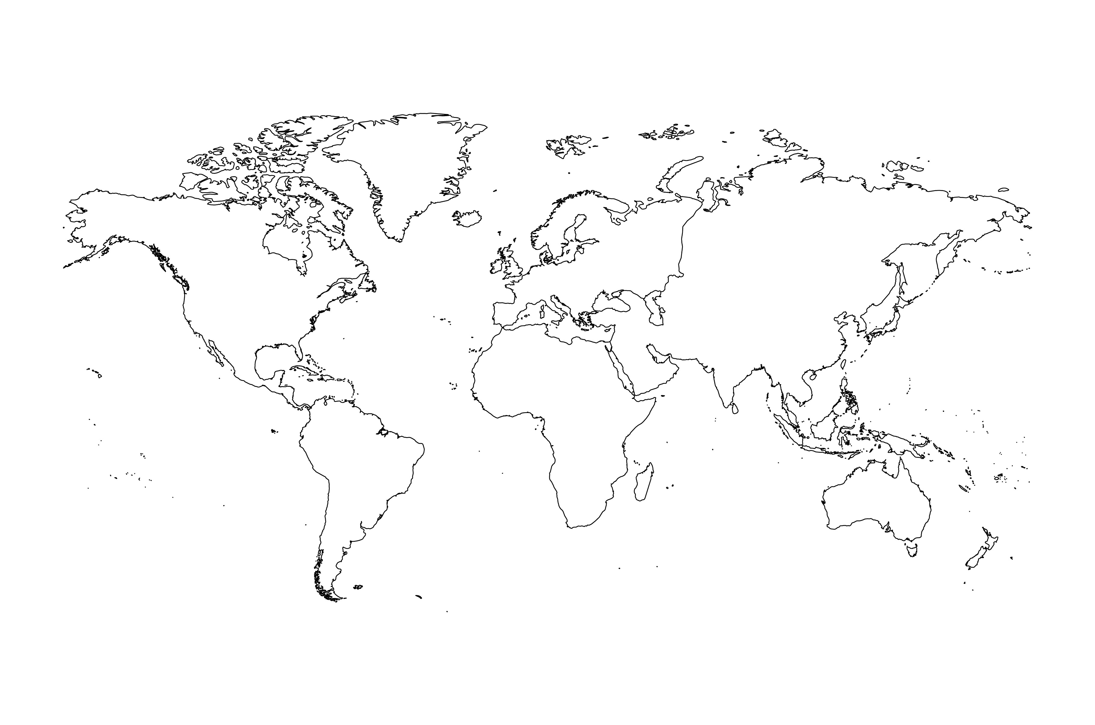 Outline of World Map, a Work Illustration by pytyczech