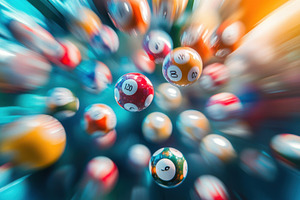 Bingo balls tumble in a vibrant mix, a Photo by Iftikhar Alam