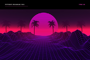 Synthwave Retrowave Background Pack, a Templates & Theme by dennybusyet (Thumbnail 3 of 14)
