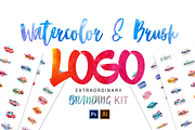 Watercolor & Brush Stroke Logos Kit, a Branding & Logo Template by AN Productions (Thumbnail 50 of 50)