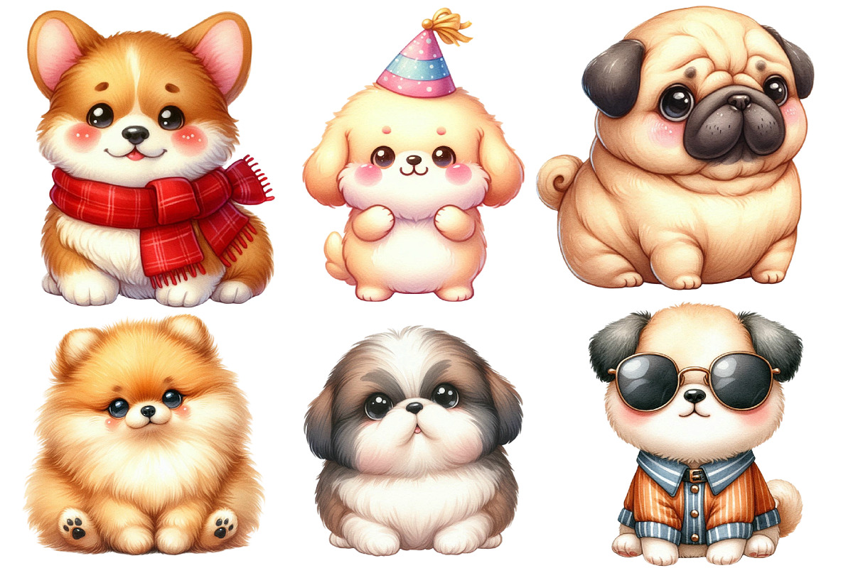 Watercolor Dogs Clipart, an Illustration by Designworld (Photo 4 of 5)