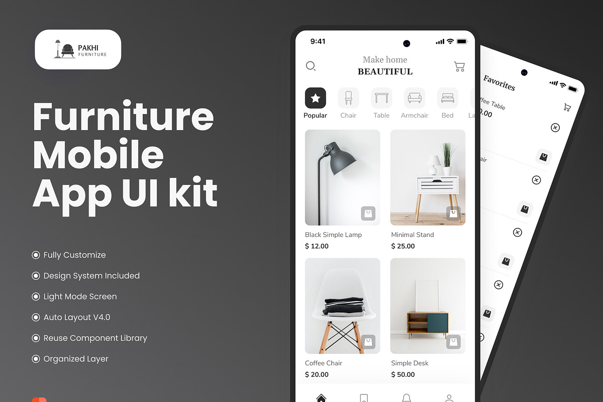 Pakhi Furniture App UI Kit, an UI Kit Template by piyush608 (Photo 7 of 9)