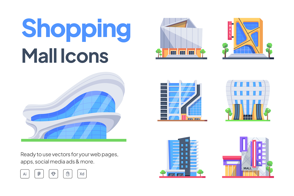 Isometric Shopping Mall Icons, a Duotone Icon by Vectors Market (Photo 1 of 7)