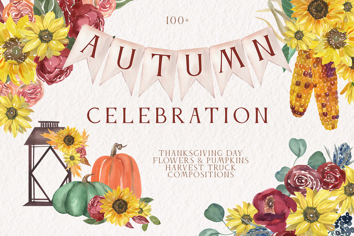 AUTUMN CELEBRATION Sunflower Pumpkin, a Seasonal Illustration by Catch the Dream Art (Photo 1 of 10)