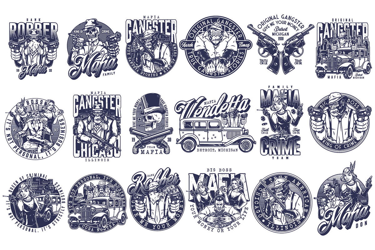 Mafia t-shirt designs, a Branding & Logo Template by DGIM studio (Photo 7 of 9)