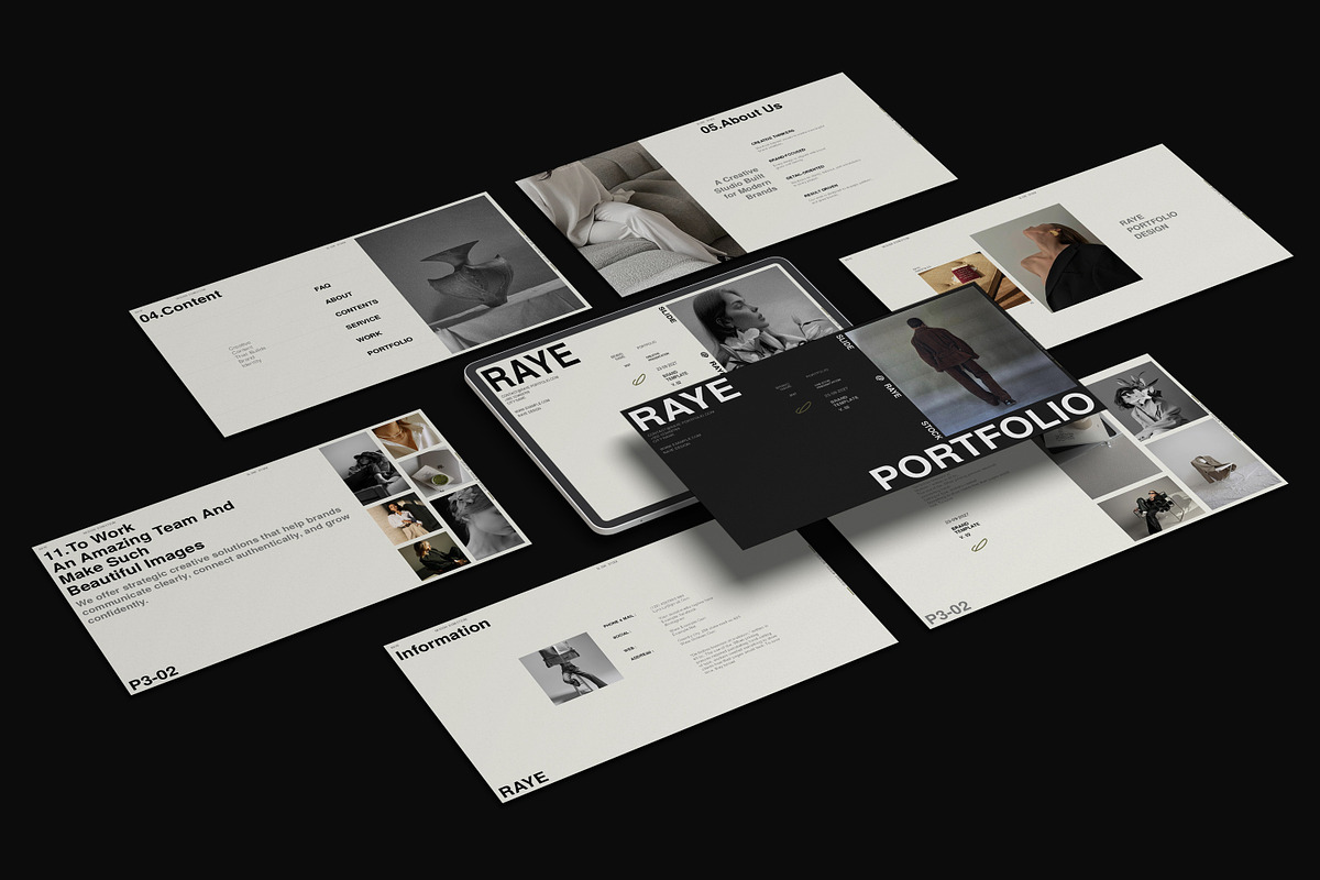 RAYE | Brand Portfolio Template, a Presentation Template by slidestock55 (Photo 11 of 12)