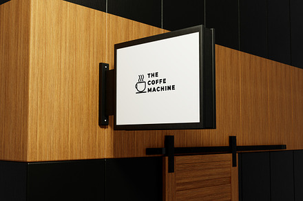 Signboard Wood Logo Mockup