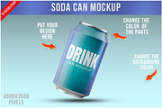 Can Soda Mockup PSD, an Advertising Mockup by Bruno's Shop (Thumbnail 1 of 4)